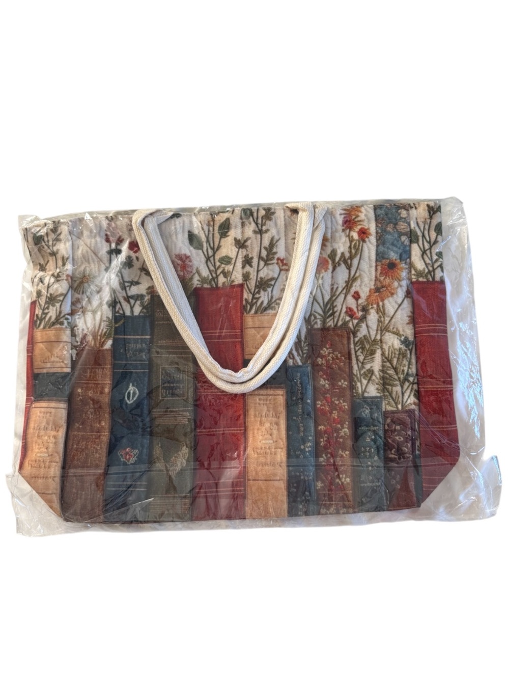 Floral Vintage Books Tote Bag